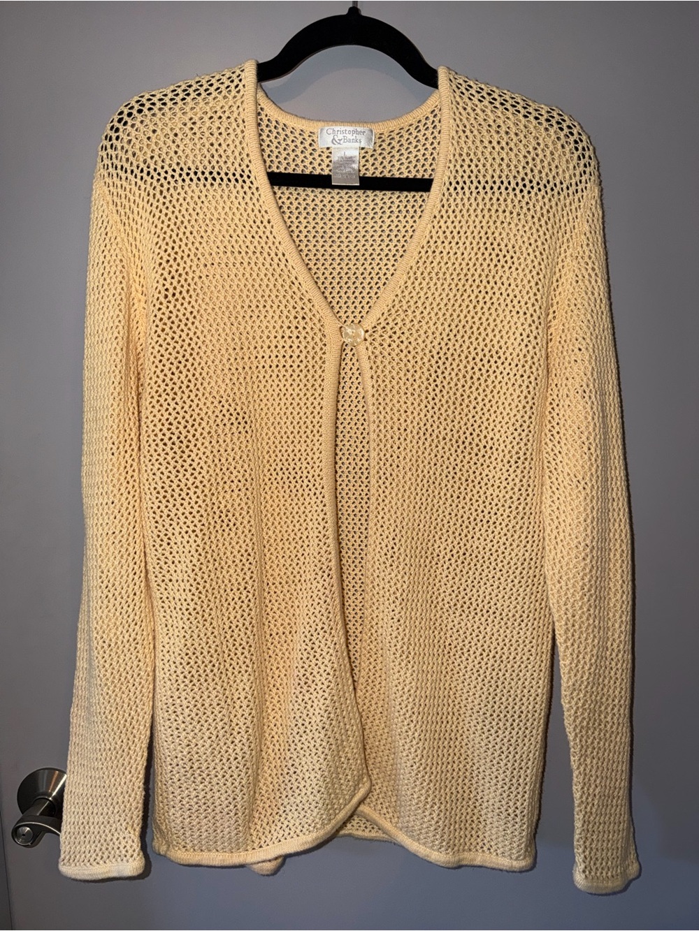 Vintage Christopher & Banks Cardigan with Single Button Closure